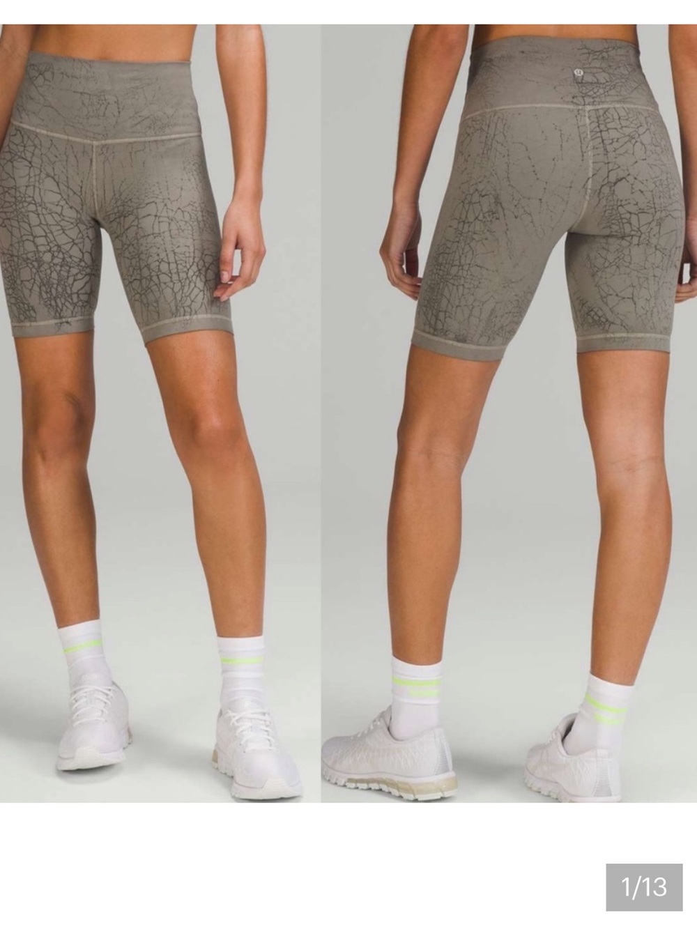 lululemon athletica Wunder Train High-Rise Bike Shorts - Mint Green Crackle